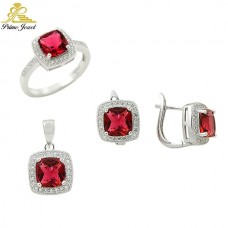 Gümüş zirkon taşlı set